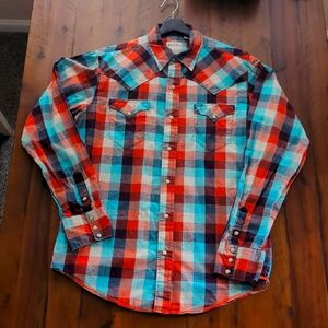 Roper Large Plaid Western Pearl Snap